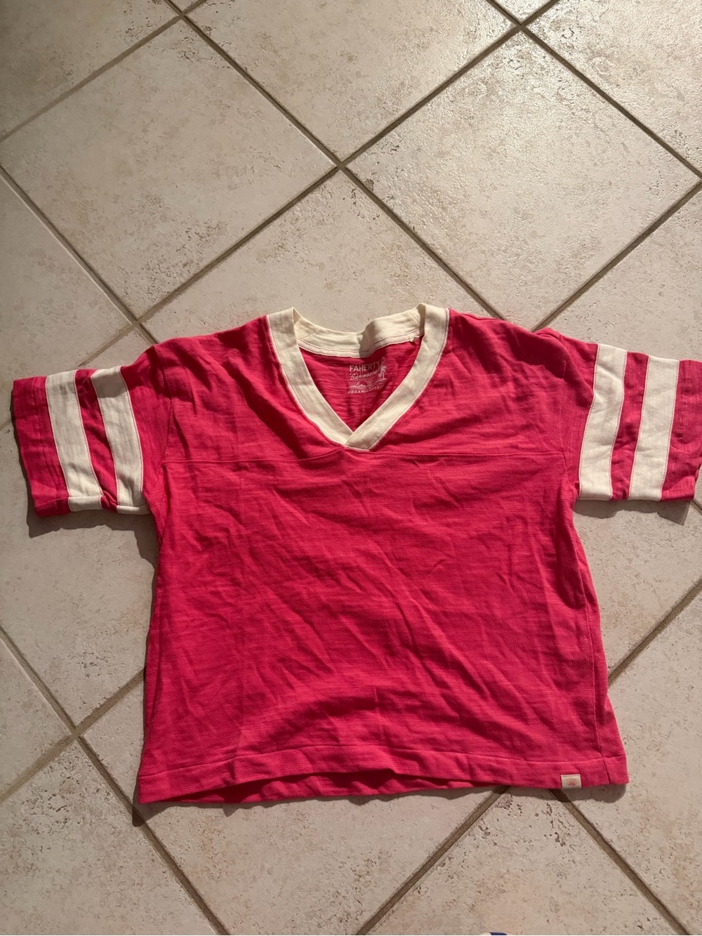 Faherty Hot Pink V-Neck Tee